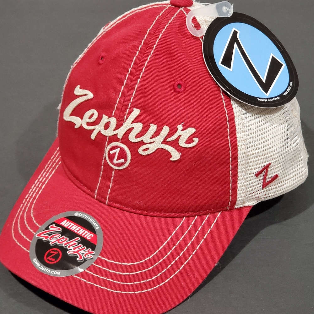 Zephyr Brand Custom Circle Z Red Trucker Baseball Cap Hat Unisex OSFM NWT - Picture 2 of 12